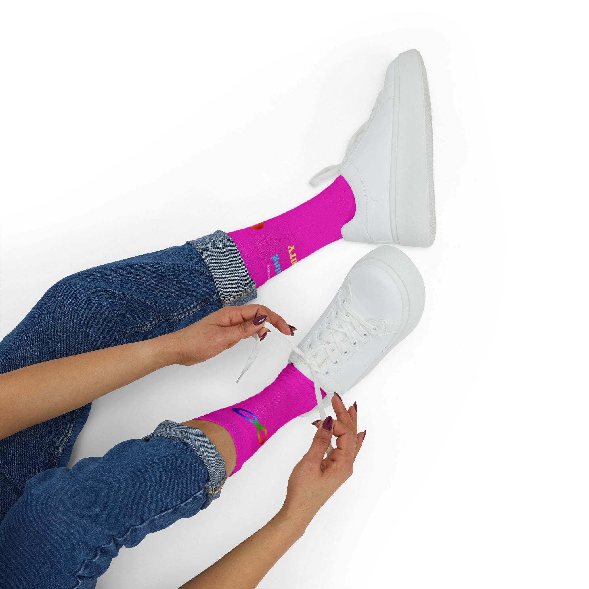 Bright Pink - Colour Run Sublimation Socks