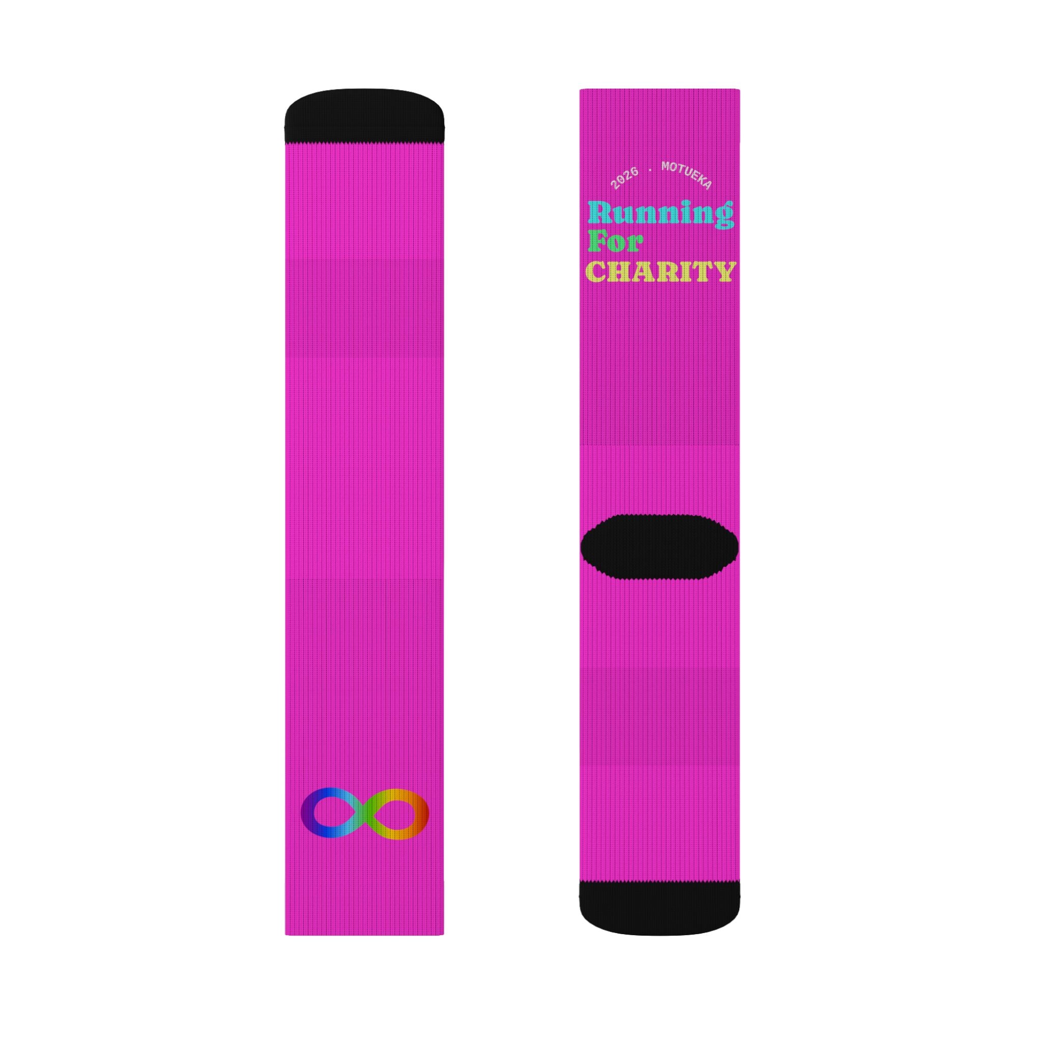 Bright Pink - Colour Run Sublimation Socks