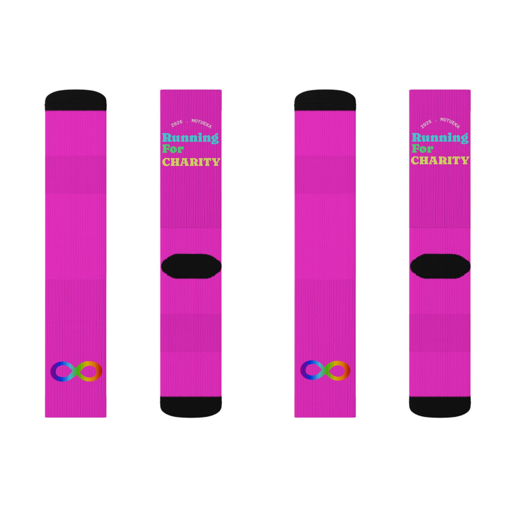 Bright Pink - Colour Run Sublimation Socks
