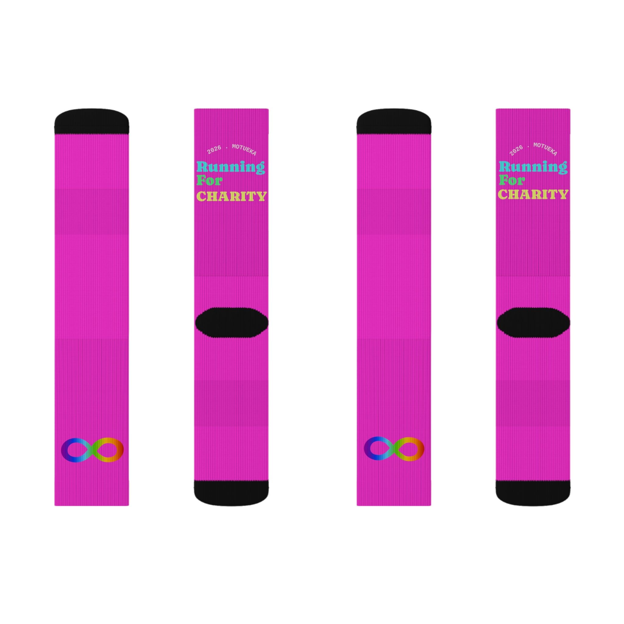 Bright Pink - Colour Run Sublimation Socks