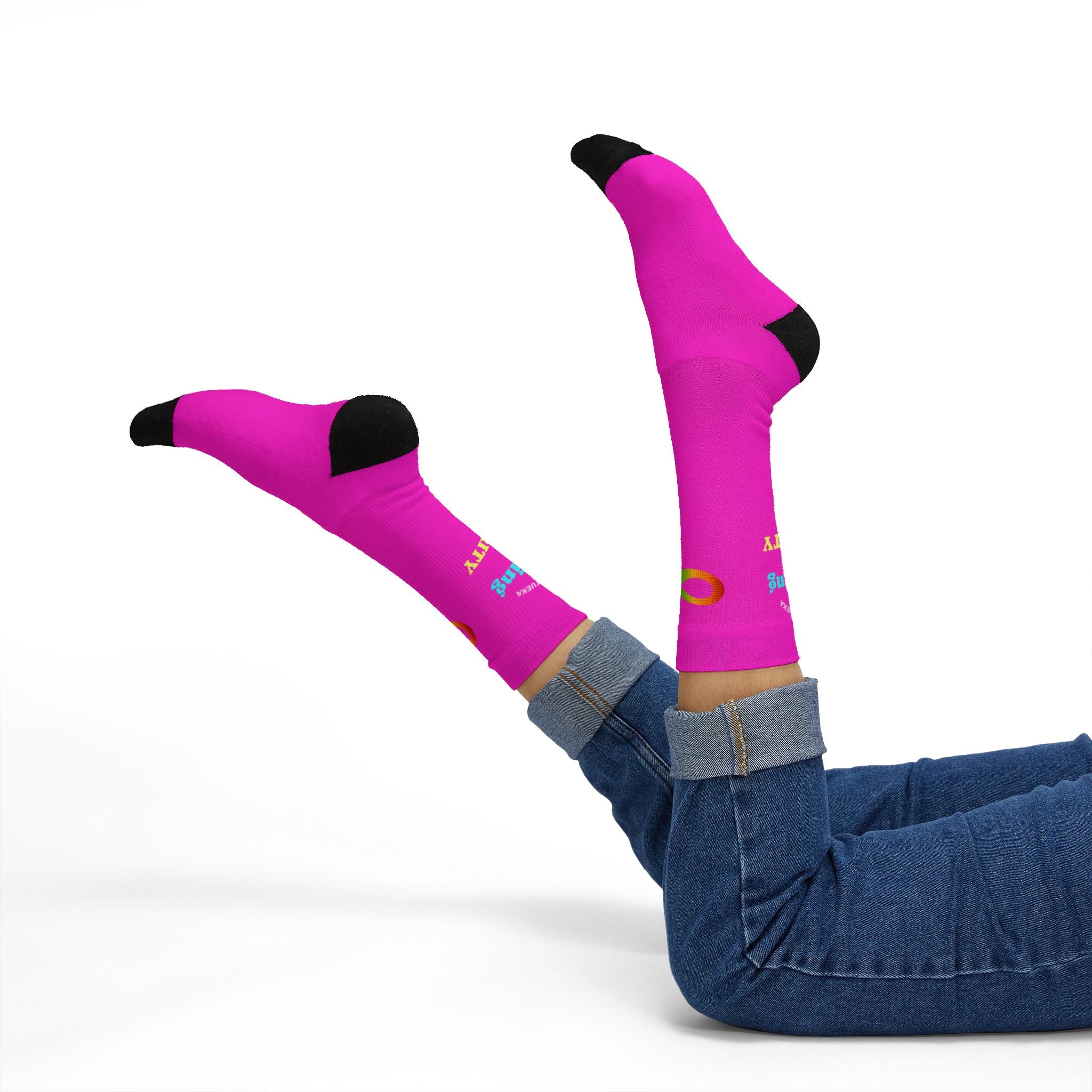 Bright Pink - Colour Run Sublimation Socks