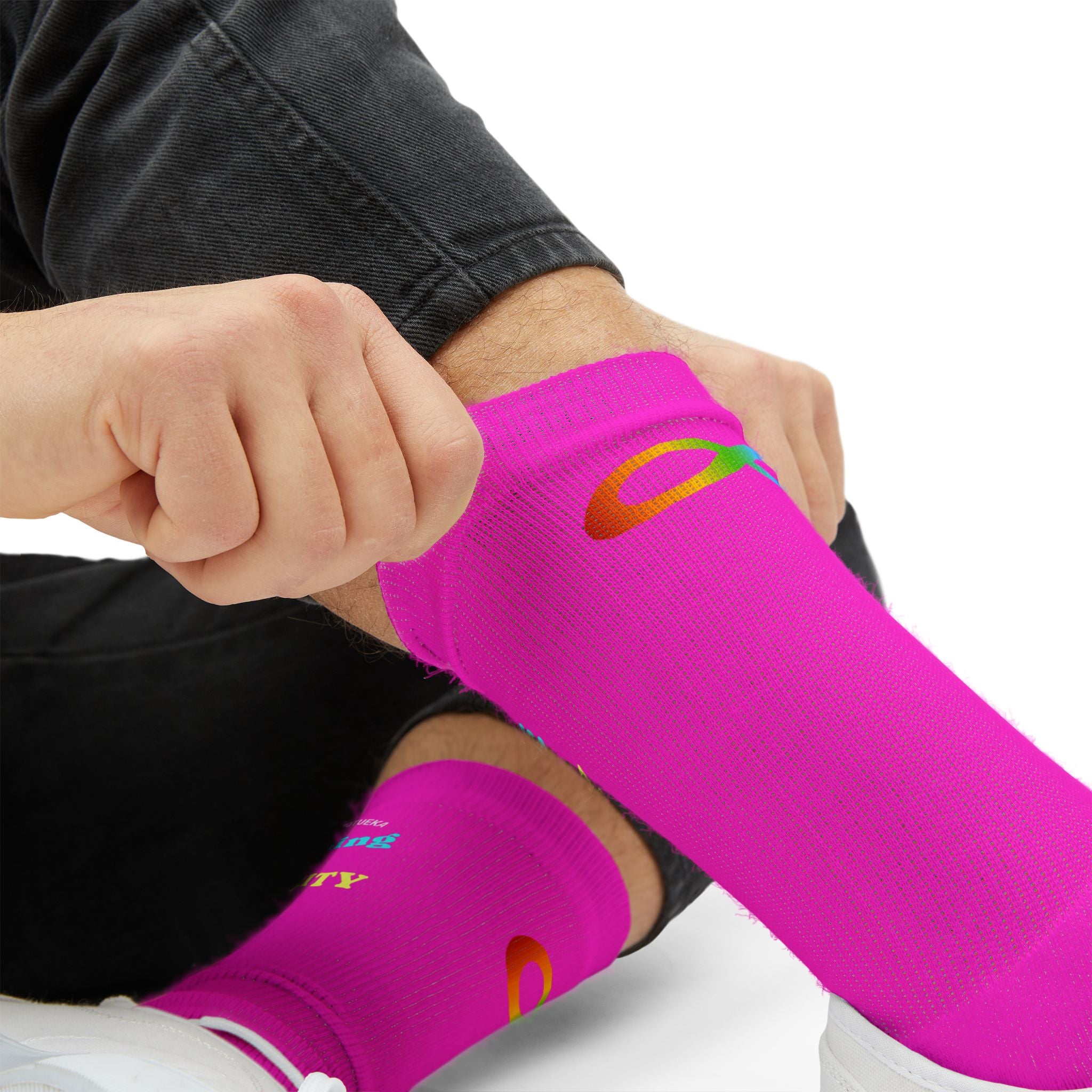 Bright Pink - Colour Run Sublimation Socks