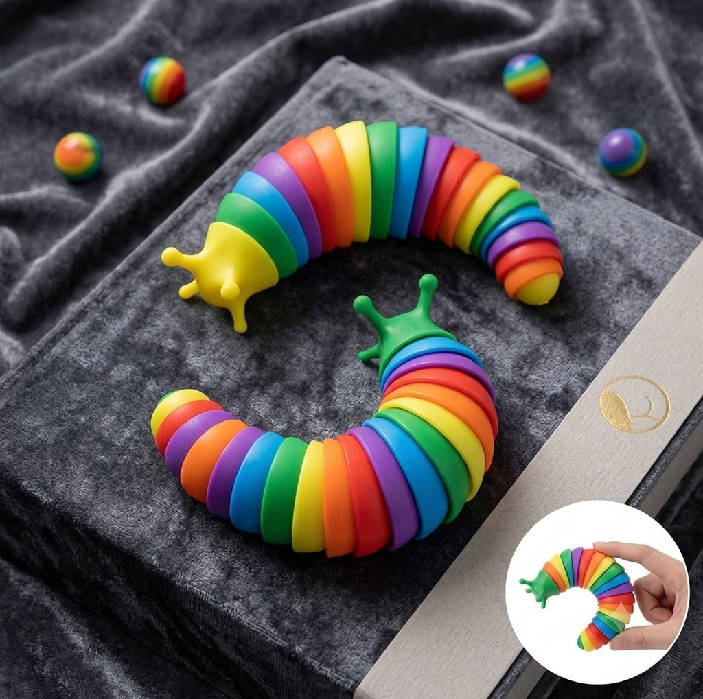 Articulated Wriggling Slug & Caterpillar Fidget Toy