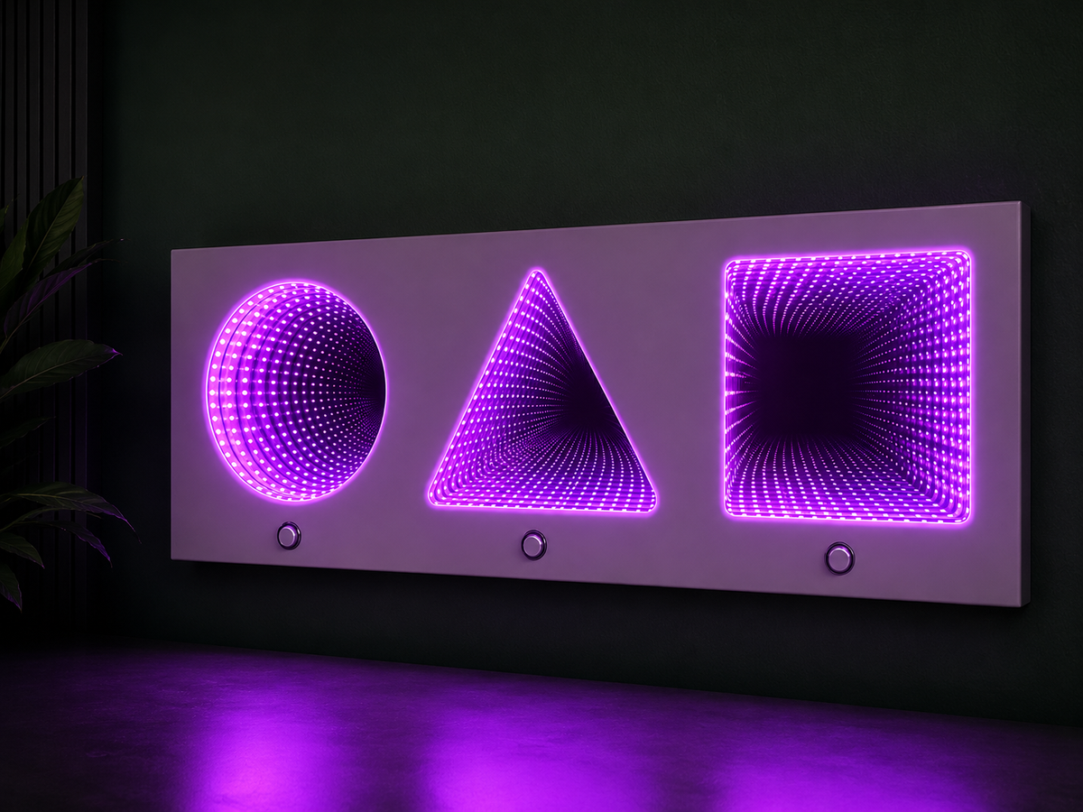 Sensory Wall Panel (Interactive Tactile Light + Infinity Mirror)
