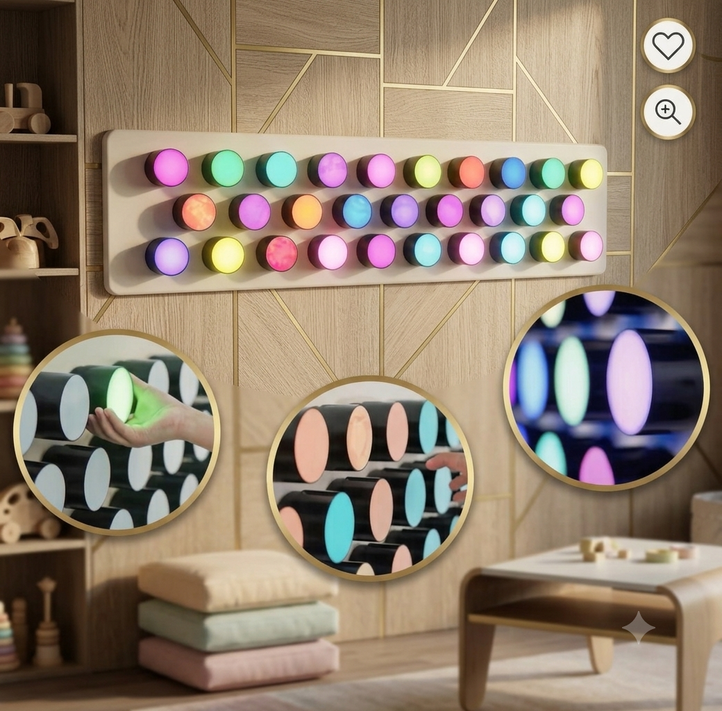 Rotating Light Button Sensory Board