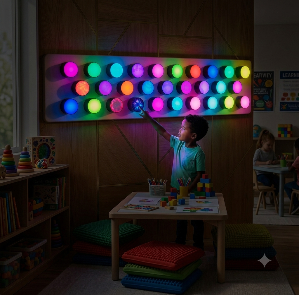 Rotating Light Button Sensory Board